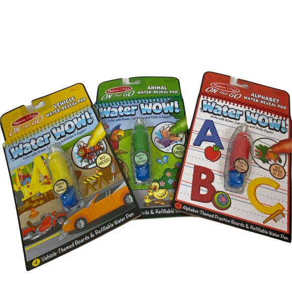 Melissa & Doug Activity Book Set Of Three On The Go Water Wow Water Reveal Pad - Picture 1 of 13